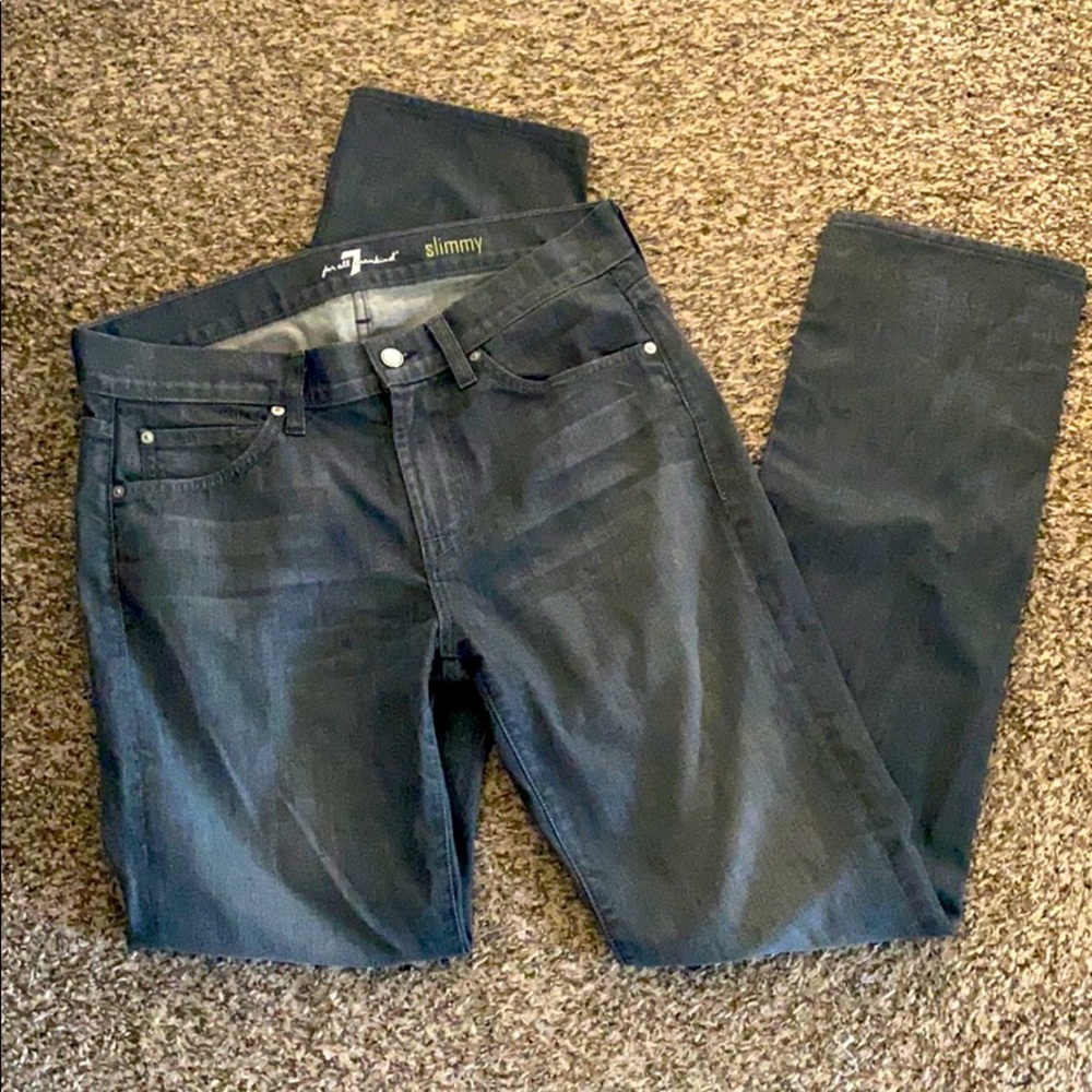 7 for all mankind grey denim jeans